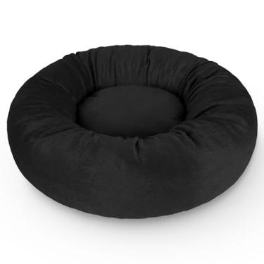 Imagem de Cama Pet Redonda De Pelúcia Cachorro e Gato 50x50cm (Preto)