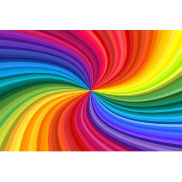Imagem de Painel de Lona Arco Íris Espiral - Fabrika de Festa, 150x100cm