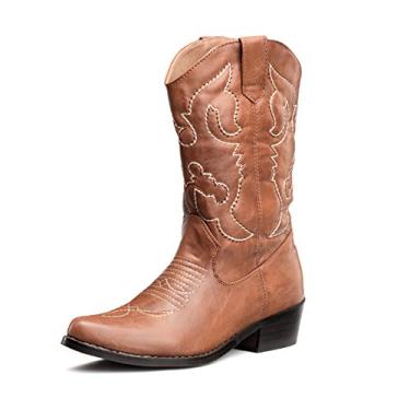 Imagem de SheSole Bota cowboy feminina de inverno caubói, Tan, 8