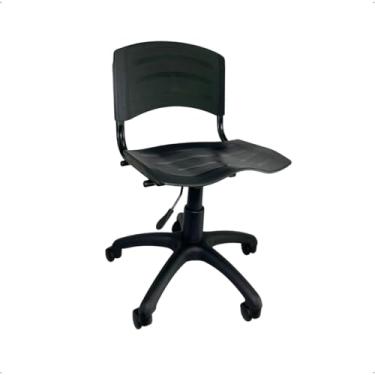 Imagem de Cadeira Giratória Carenada Iso Recepção Preta com Altura Regulável e Base Giratória 360° Escritex