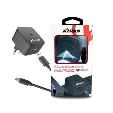 Imagem de Cabo Com Fonte Carregador Turbo Micro Usb V8 Alta Qualidade - XTRAD
