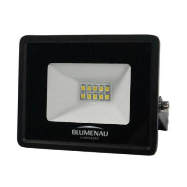 Imagem de Refletor Blumenau De Led Slim 10w Preto Bivolt 6500k Luz Fria - BLUMEN