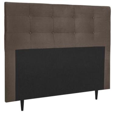 Imagem de Cabeceira Estofada Cama Box Casal 140 Cm Lorena Suede Suede Marrom - B