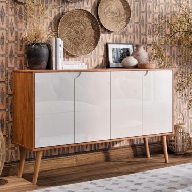 Imagem de Aparador Buffet Bar Retrô 4 Portas MAGNUM Cantinho do Café Com Pés em 