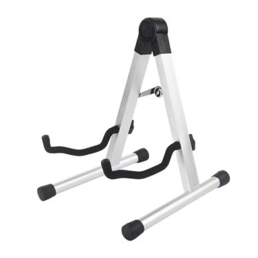 Imagem de Almencla Suporte de Guitarra Dobrável em Formato de a, Versátil, Antiderrapante, Suporte de Guitarra para Chão, Acessórios para Instrumentos Musicais, Bandolim, Prata de alumínio