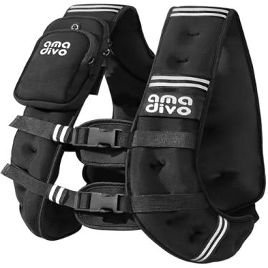 Imagem de AMA DIVO Colete pesado para mulheres e homens, 3,6 kg/5,4 kg/7,3 kg/9,1 kg, colete de peso ajustável com faixa refletiva para corrida, ciclismo, treino, corrida, caminhada, fitness