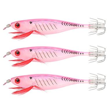 Imagem de Luqeeg 3 PCS Pink 3D Artificial Camarão Lure, Iscas Luminosas Com Acessórios de Ackle, Barra de Ganchos, Camada Dupla, Aparência Vívida, Corpo Forma Especial para o Amante da Pesca (Rosa)