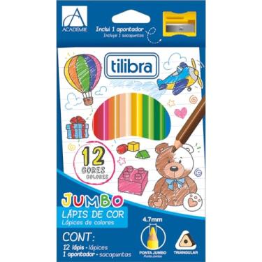 Imagem de Tilibra - Lápis de Cor Triangular Jumbo, Académie, 12 Cores