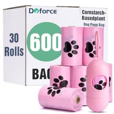 Imagem de Dyforce Sacos perfumados para cocô de cachorro, sacos de lixo para animais de estimação à prova de vazamento para passear com cães, sacos de areia extra grossos e grandes para cocô, 30 rolos de