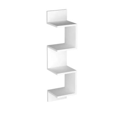 Imagem de Nicho De Canto Prateleira 80x20x20cm Mdf Suspenso Decoração Sala Quarto Escritório(Branco)