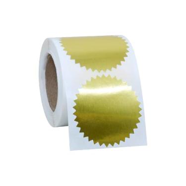 Imagem de CHOULULUED Adesivos de gravação em relevo, etiquetas redondas de 5 cm, folha vermelha rosa, adesivos em branco, selos metálicos para certificados, n, selos de relevo, prêmios, corporativo, 250