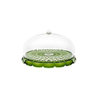Imagem de PRATO PARA BOLO GUZZINI COM DOMO SMALL EM ACRÍLICO VANITY ACQUA 30CM WATER LILY GREEN 131801SAC13 Verde
