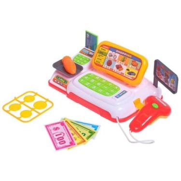 Imagem de Caixa Registradora Completa De Brinquedo Infantil Mini Com Som E Luz A