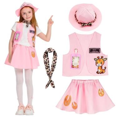 Imagem de Costume IKALI Kids Zoo Keeper Pink Safari Colete de 8 a 10 anos