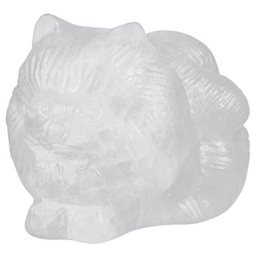 Imagem de moonsix Natural Rock Crystal Cat Statue for Home Decor, Hand-Carved Animals Cute Cat Figurines for Yoga Meditation