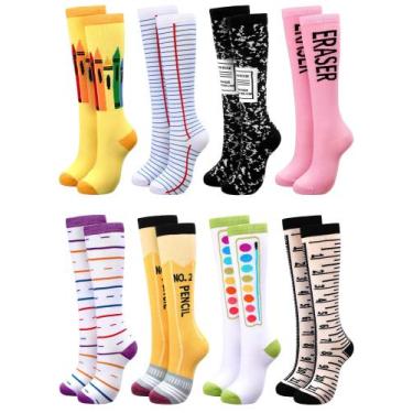 Imagem de Meias Glitopper Halloween Crayon Rainbow Knee High 8 pares