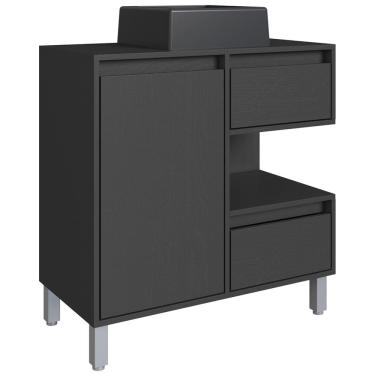 Imagem de Gabinete Suspenso 80 cm Cuba Preta BL2001 Grafite FAEM