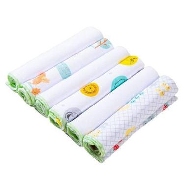 Imagem de 6 Pano De Boca Premium Babete Fralda De Boca 30X30 Neutro