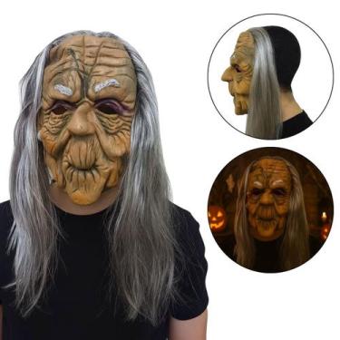 Imagem de Máscara de Látex Bruxa Velha Realista Xamã Halloween Terror - Extra Fe