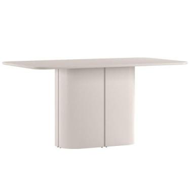 Imagem de Mesa De Jantar 6 Lugares Retangular Tampo Vidro Verbena N01 Off White 