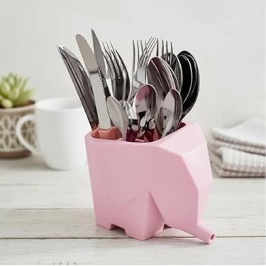 Imagem de Escorredor de Talheres Elefante Rosa Claro