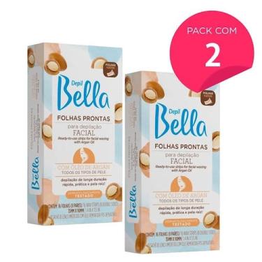 Imagem de Kit 32 Folhas Prontas Depilação Facial com Óleo de Argan Depil Bella 2