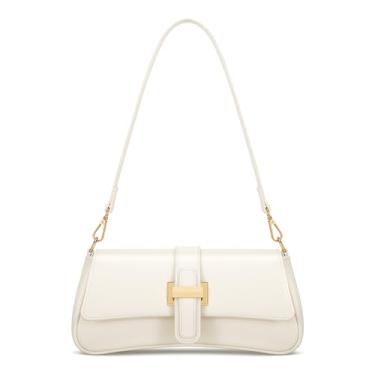 Imagem de KKXIU Bolsa de ombro feminina, bolsa pequena Hobo, bolsa de mão retrô para axilas, Bege, Medium