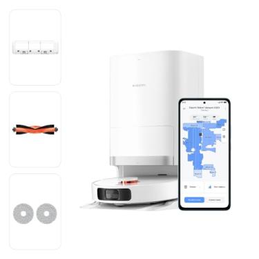 Imagem de Xiaomi Robot Vacuum X20+ com estação base inteligente multifuncional 6000Pa, potência de sucção, navegação a laser LDS, controle de voz, molhado e seco, 4 L, 30 W, C101, branco
