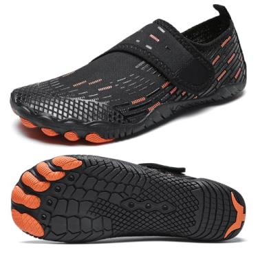 Imagem de Water Shoes – Meias masculinas femininas de secagem rápida para natação, praia, piscina, piscina, para caminhadas, caminhadas, mergulho, surfe, esportes aquáticos ao ar livre, Preto, laranja, 41 BR