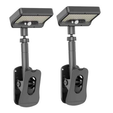 Imagem de WeiLaiKeQi 2 peças de luzes solares de encaixe, lâmpadas de cerca, multifuncionais, à prova d'água, 600lm, lâmpadas de detecção para pátio, caminho, quintal