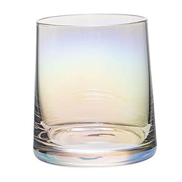 Imagem de ACEVER Copos de uísque de vidro sem chumbo 264 ml (9 onças fluidas) copos de uísque copo de vinho caneca de leite de água, conjunto de 4 (charmoso glitzy)