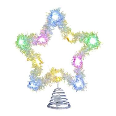 Imagem de CarpNettore Luz Decorativa de Estrela de Natal LED para árvore de Natal, Suporte de Encaixe para Ano Novo