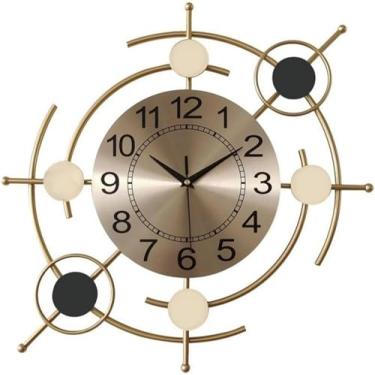 Imagem de YTHLZVBP Relógio de parede, arte moderna, relógio de parede grande silencioso, relógio de metal digital para casa, sem tique-taque, operado por bateria, para sala de estar, casa, cozinha, quarto