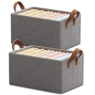 Imagem de Cesto Organizadora Dobrável Cinza para Roupas, Brinquedos e Itens Diversos – Multifuncional (2)