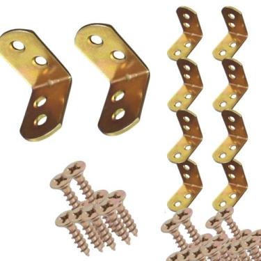 Imagem de Cantoneira Metálica 3x3 cm com Parafusos 3,5x16mm, Kit com 100 Peças +