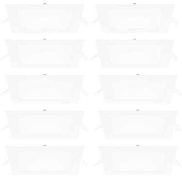 Imagem de Kit 10 Painel De Led Quadrado Embutir 12w Bivolt Taschibra 6500k Frio