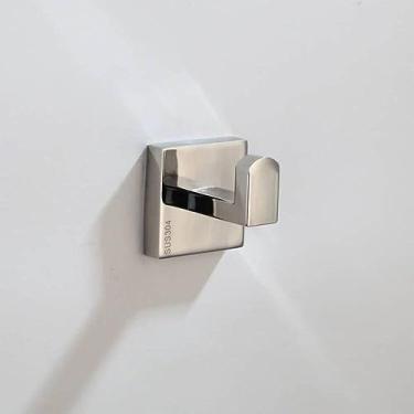 Imagem de Conjunto de acessórios de hardware de banheiro polido cromado 304 aço inoxidável escova de vaso sanitário kit combo montado na parede, suporte de papel 02 (gancho)