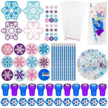 Imagem de Conjunto de papelaria Cinrobiye 194 unidades Snowflake Winter Christma