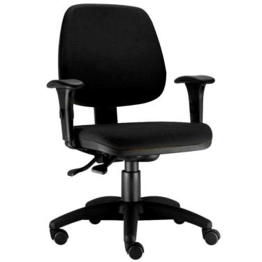 Imagem de Cadeira Giratória Job L02 Executiva Ergonômica Escritório Tecido Crepe Preto - Lyam Decor