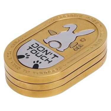 Imagem de TOPINCN Fidget Slider, Metal Push Card Toy Aço Inoxidável EDC Fidget Toys Adultos Moedas Hápticas Brinquedo Sensorial, Coelho Gravado Padrão Stress Relief Push Card Slider Toy para