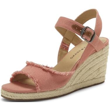Imagem de Lucky Brand Mindra Espadrille Sandália anabela feminina, Coral, 6.5