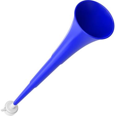 Imagem de Chifre dobrável para estádio 61 cm Vuvuzela Noise Makers plástico torcer trompete buzinas para eventos esportivos, jogos de futebol, escola, esportes, artigos de festa, acessórios (azul)