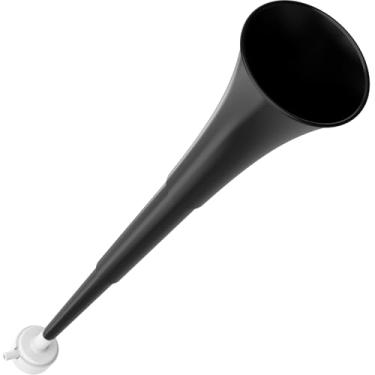 Imagem de Chifre dobrável para estádio 61 cm Vuvuzela Noise Makers plástico torcer trompete buzinas para eventos esportivos, jogos de futebol, escola, esportes, artigos de festa, acessórios (Preto)
