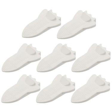 Imagem de PATIKIL 8 peças de cunha de rolha de piso, batentes de borracha de 0,7 polegadas para a parte inferior da porta em carpete azulejo de concreto de madeira para oficinas de escritório em casa, branco