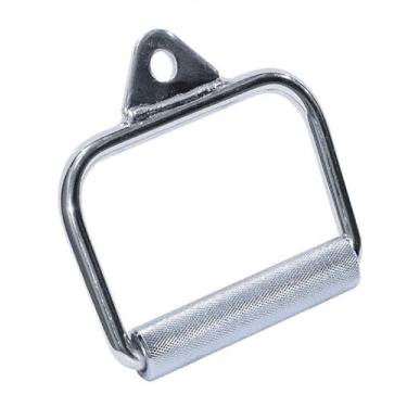 Imagem de Puxador Estribo Fechado Cromado Pegada Recartilhada Antiderrapante - puxador Academia Biceps Triceps Fitness crossover Acessorio de Cabo Maquina