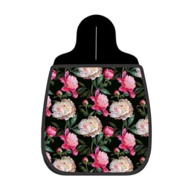 Imagem de Lixeira De Carro OrgLixeira De Carro Organizador Lixinhocar Peônias Rosa Branca Escura