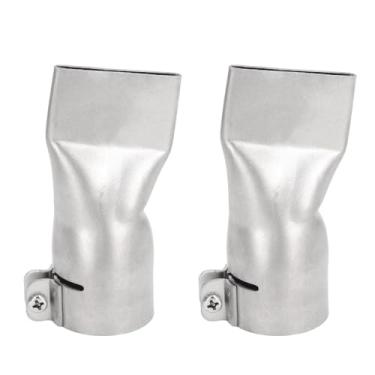 Imagem de Chiffonade 2 peças de bocal de soldagem de boca plana de 40 mm de aço inoxidável - Substituição de bocal de ponta para soldador de plástico de ar quente, acessório de soldagem de folha de PVC PP
