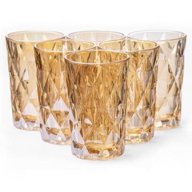 Imagem de Jogo De Copos com 6un Vidro 350ml. (Dourado Âmbar)