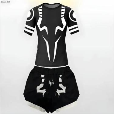 Imagem de Camiseta e Shorts de Compressão Masculina Jujutsu Kaisen - 2 em 1 para