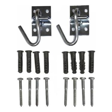 Imagem de Gancho Armador De Rede De Dormir Em Aço Inox 1 Par Completo - Mava